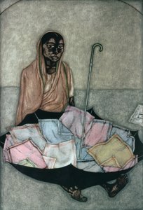 Mendil Satıcısı, 1983 (kağıt üzerinde wc)